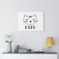 Meow Cat Wall Art Poster  Cute Nursery Horizontal Framed Print