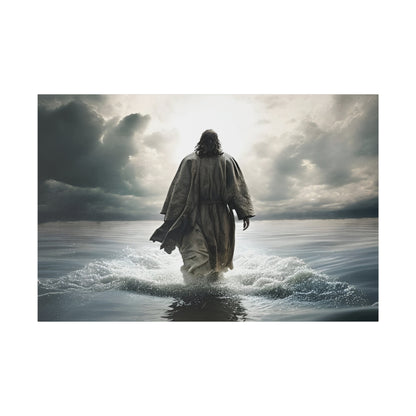 Jesus Walking Water Canvas Print