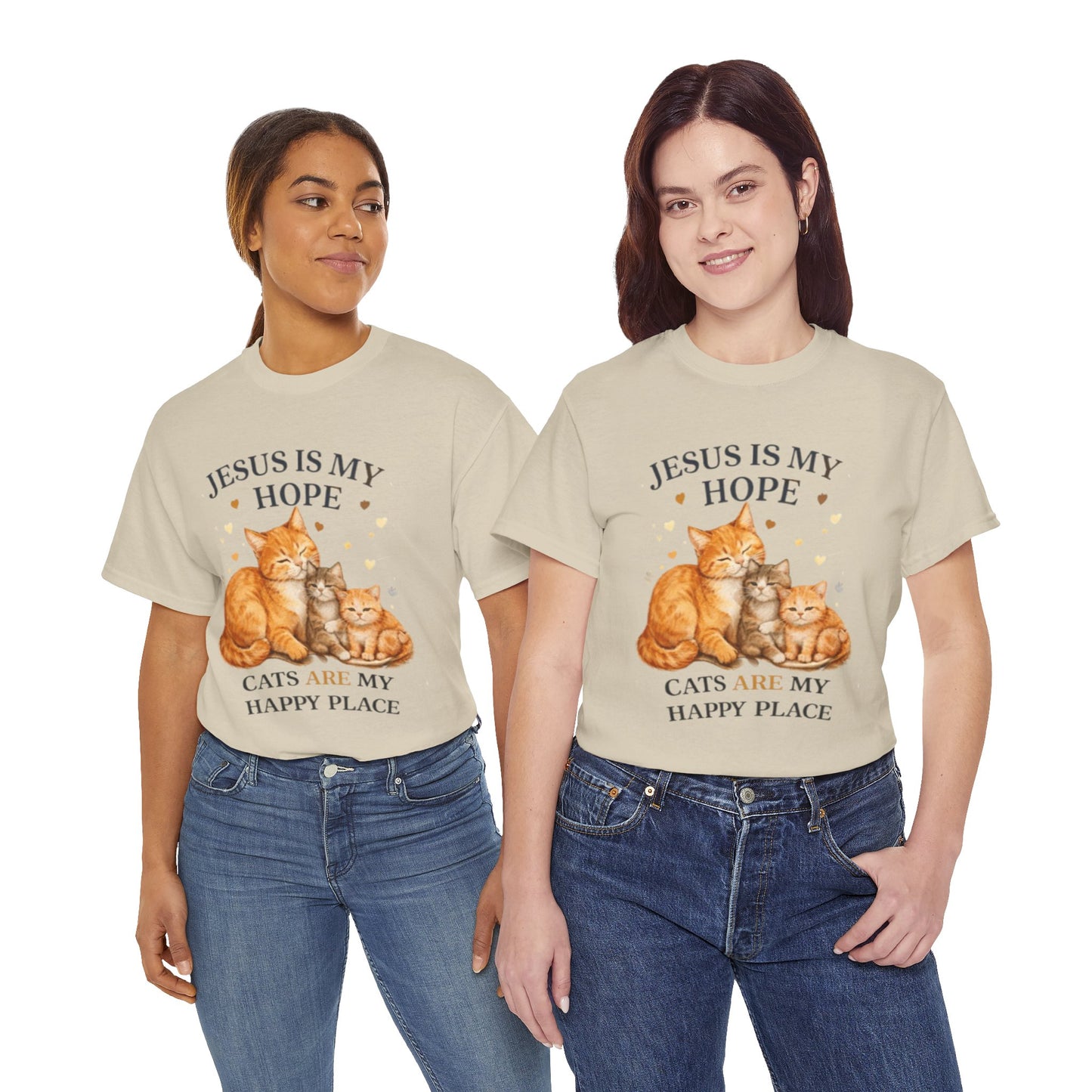 Jesus Is My Hope Cats Are My Happy Place T-Shirt