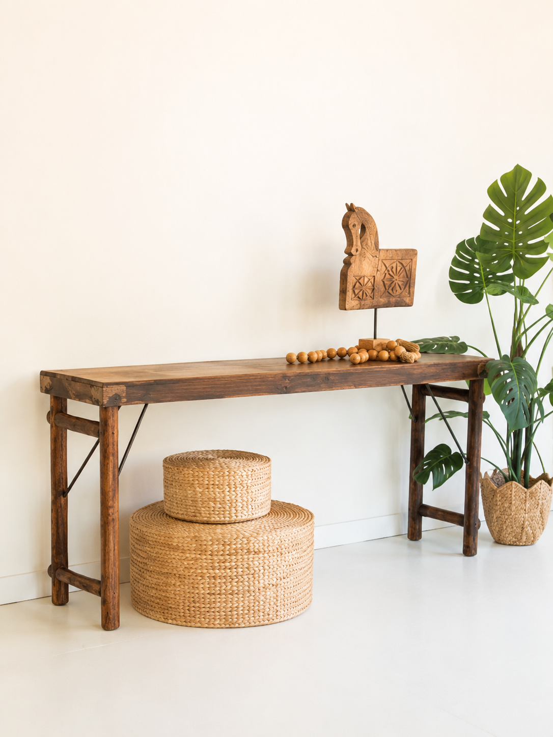 Antique Wooden Folding Console Table