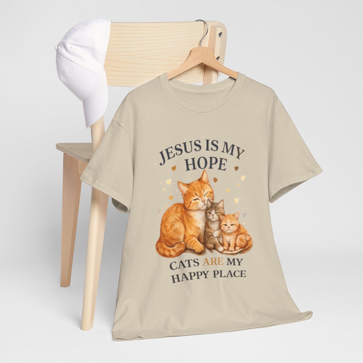 Jesus Is My Hope Cats Are My Happy Place T-Shirt