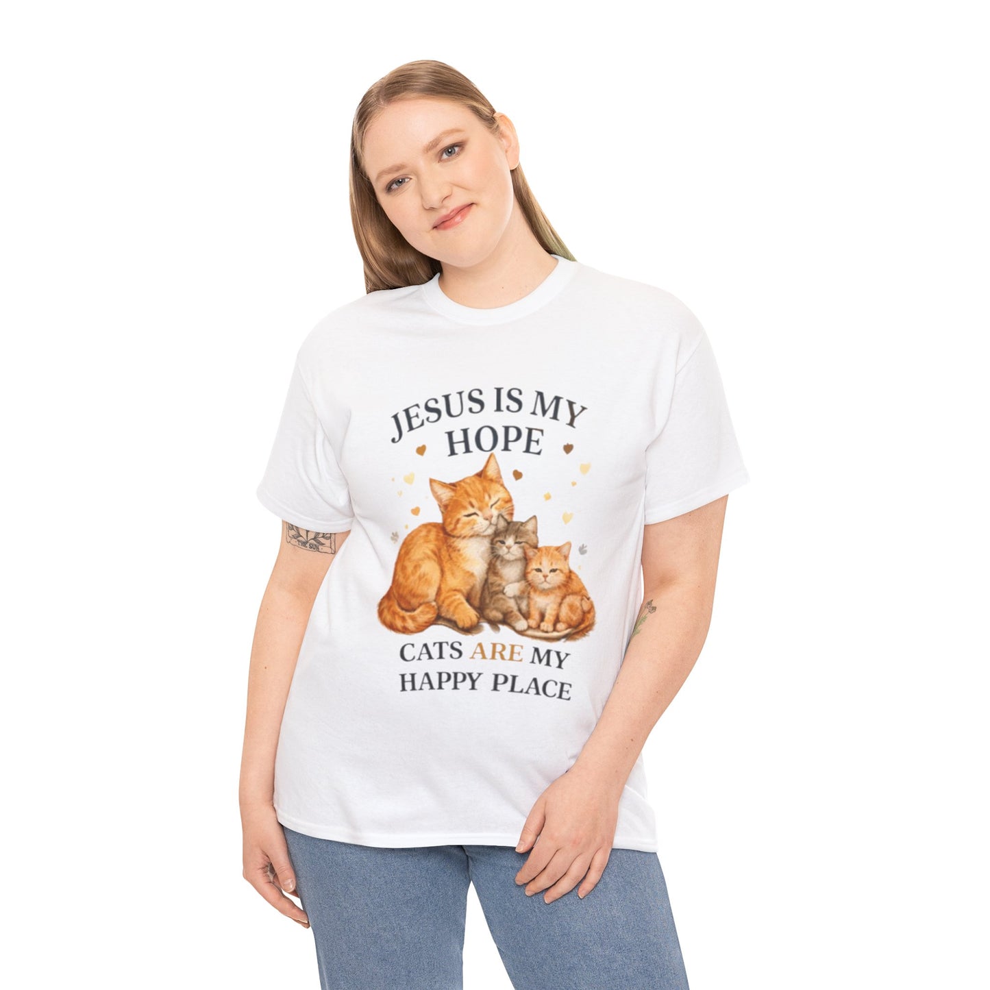 Jesus Is My Hope Cats Are My Happy Place T-Shirt