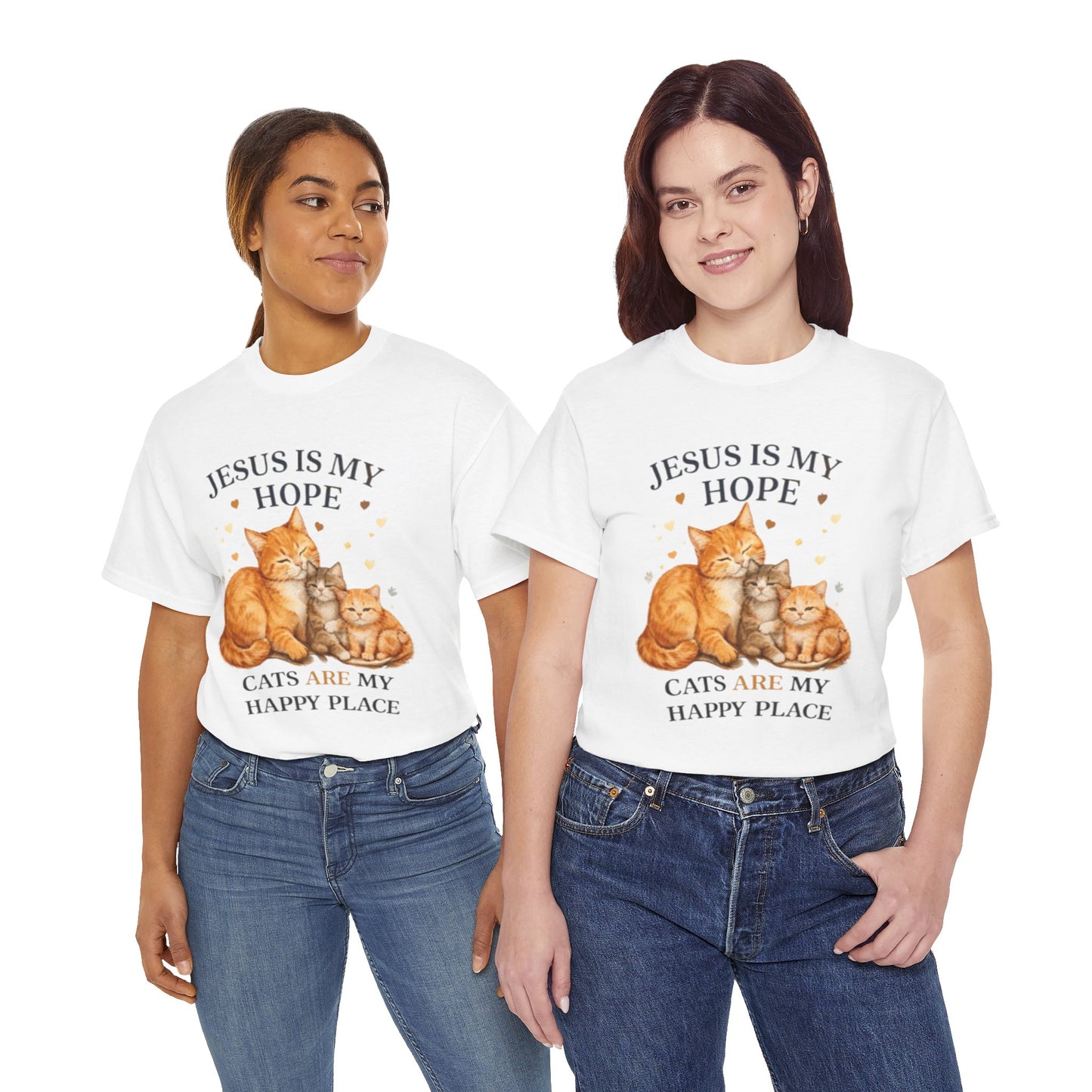 Jesus Is My Hope Cats Are My Happy Place T-Shirt