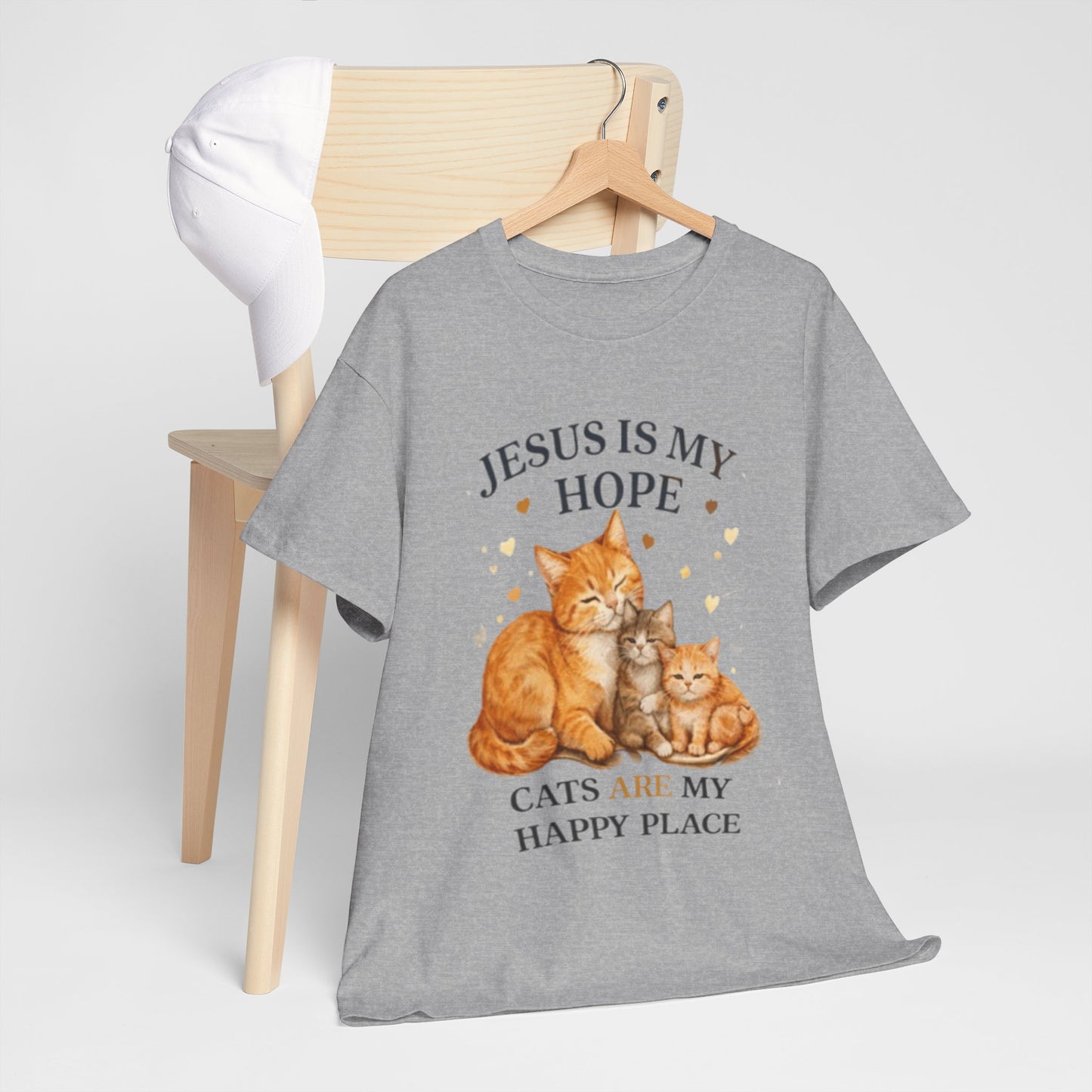 Jesus Is My Hope Cats Are My Happy Place T-Shirt