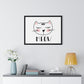 Meow Cat Wall Art Poster  Cute Nursery Horizontal Framed Print