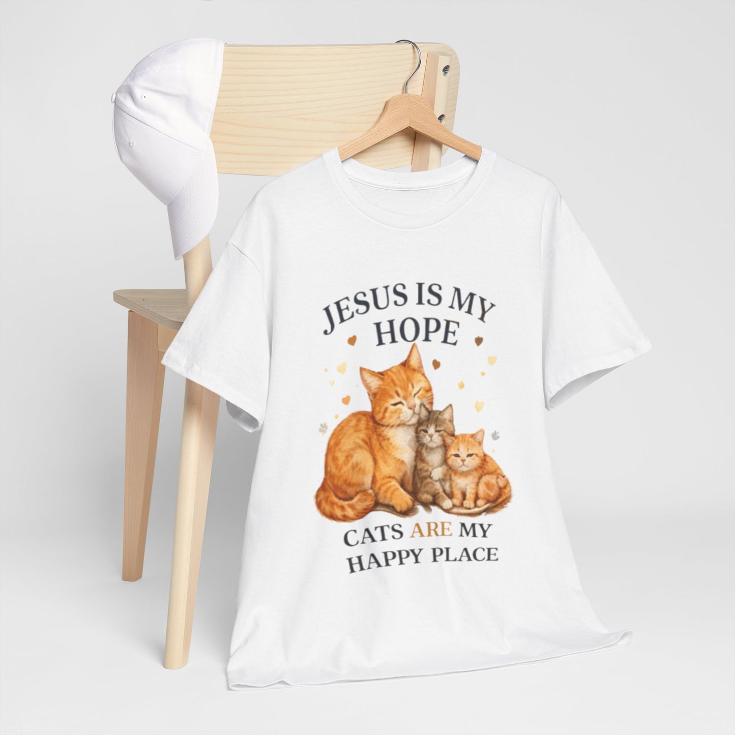 Jesus Is My Hope Cats Are My Happy Place T-Shirt