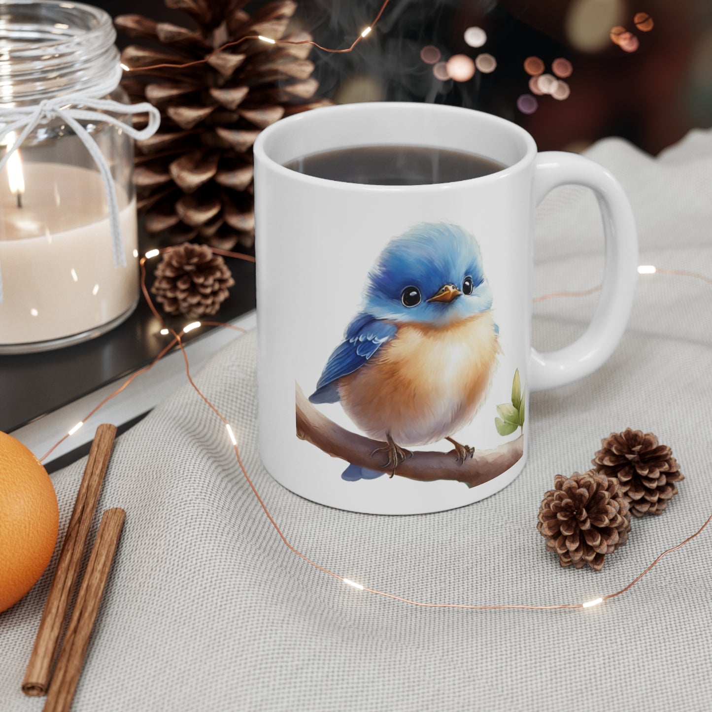 Adorable Baby Blue Bird Mug For Bird Lovers