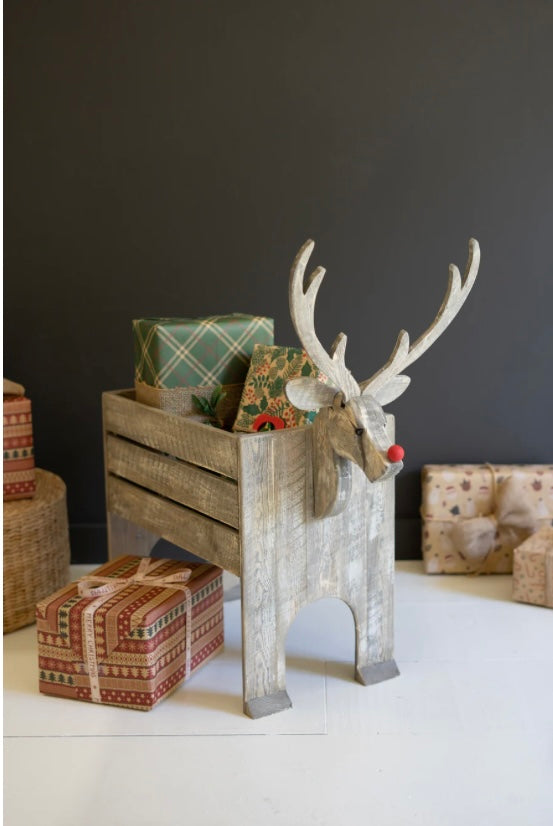 Recycled Wood Reindeer Crate