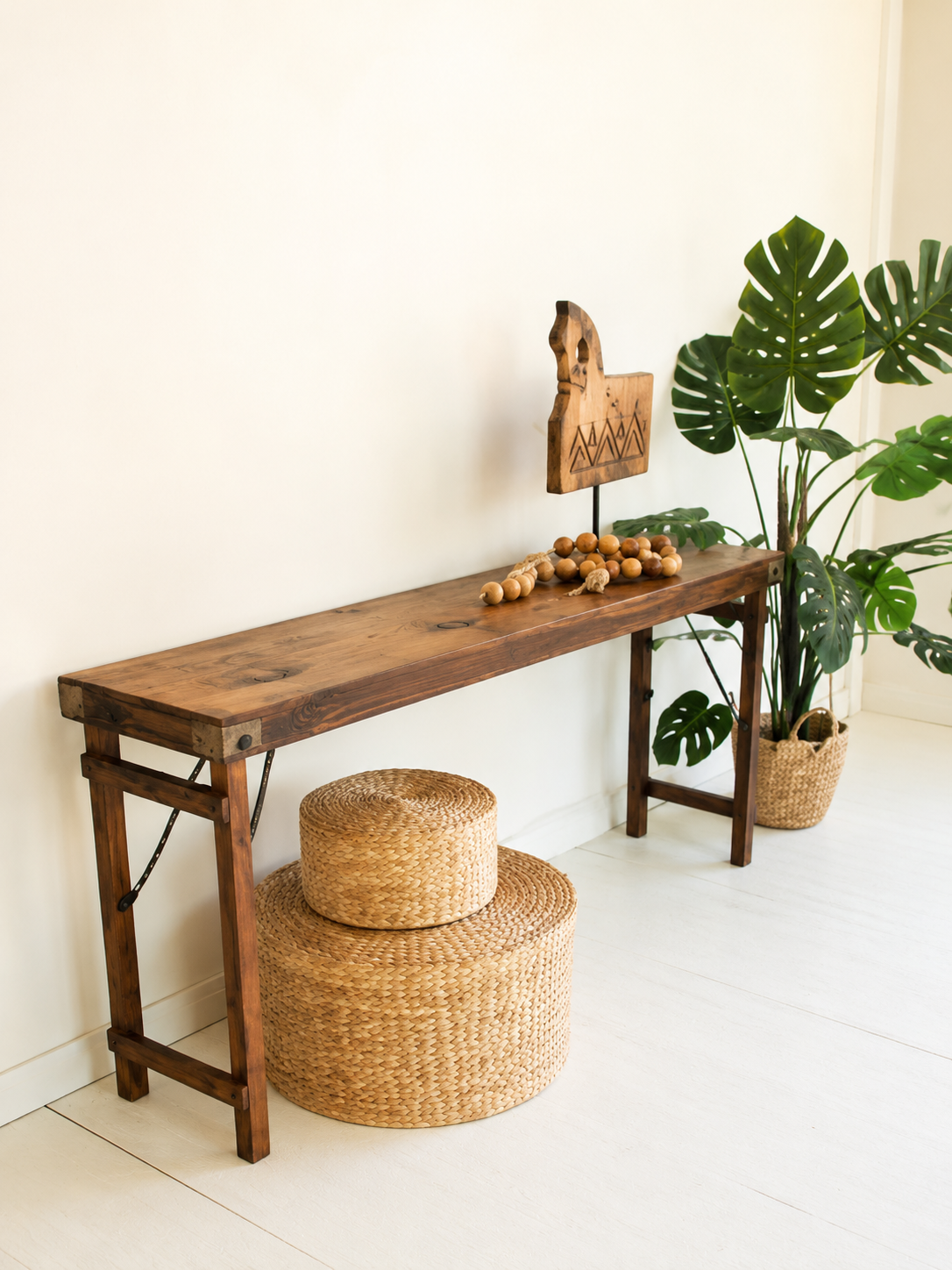 Antique Wooden Folding Console Table