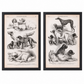 Vintage Canine Species Sepia Prints: 2 Varied Styles