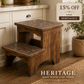 Heritage Inlay Mango Wood Step Stool – Limited Final Stock