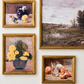 Set of 5 Framed Vintage Art Prints | Cottagecore Gallery Wall | French Country Floral & Landscape Decor