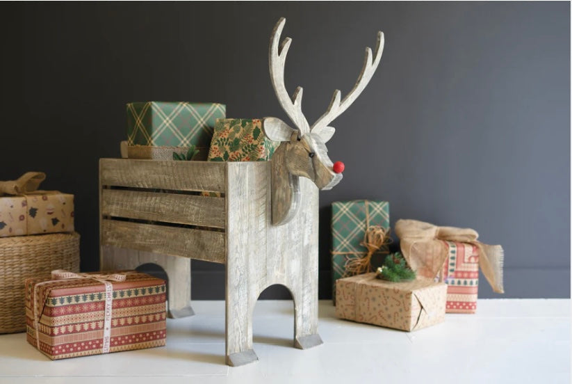 Recycled Wood Reindeer Crate