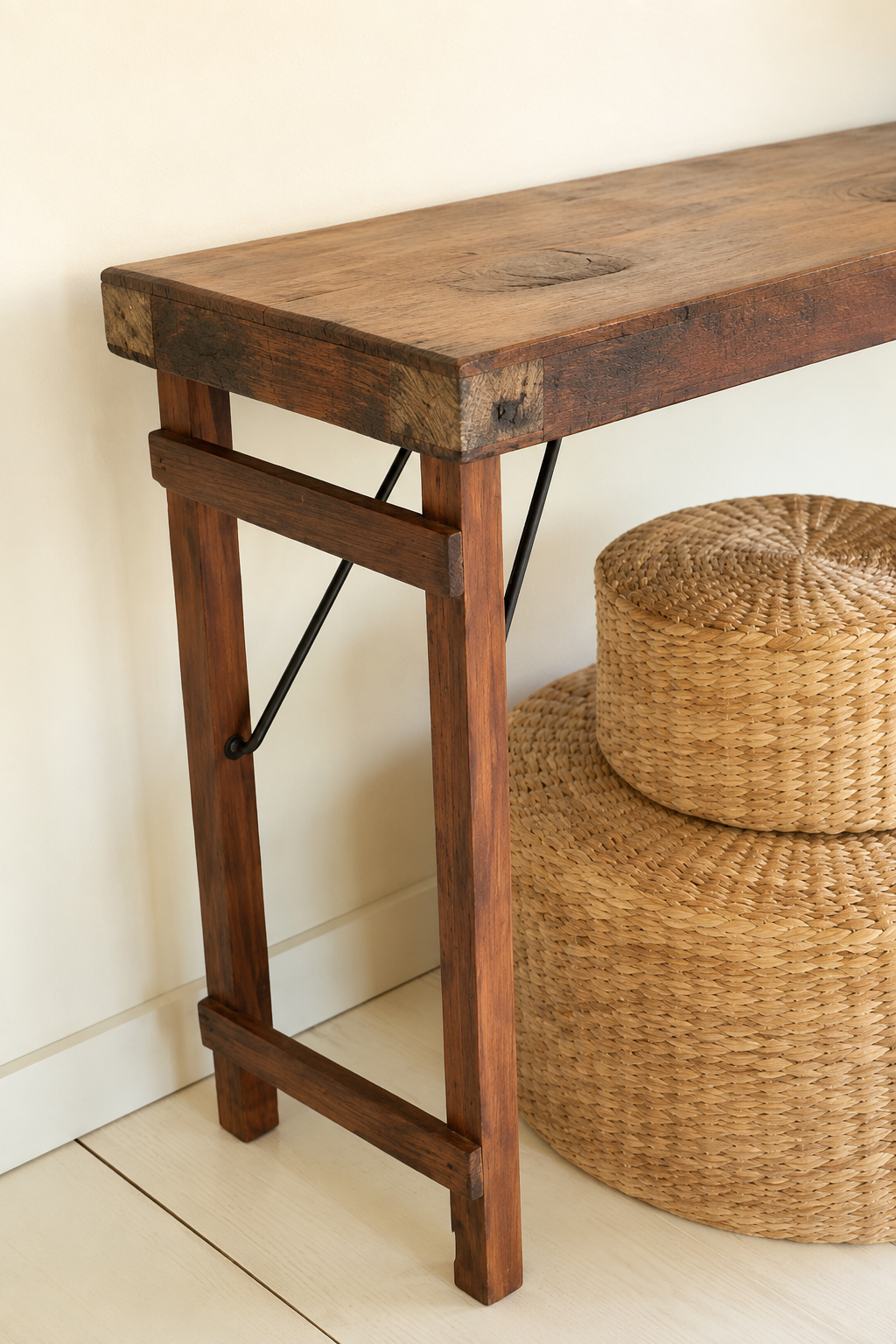 Antique Wooden Folding Console Table