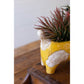 Ceramic Yellow and White Cat Planter