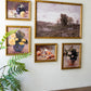 Set of 5 Framed Vintage Art Prints | Cottagecore Gallery Wall | French Country Floral & Landscape Decor