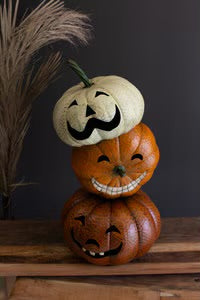 Hand Painted Metal Halloween Stacking Jack-O-Lanterns