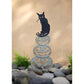 Stacking Hand Painted Metal Jack-O-Lanterns with Cat Yard Art