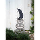 Stacking Hand Painted Metal Jack-O-Lanterns with Cat Yard Art