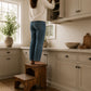 Heritage Inlay Mango Wood Step Stool – Limited Final Stock