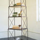 Stackable Four-Tiered Metal & Wood Shelving Unit