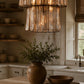 Two-Tiered Round Pendant Light with Glass Chimes