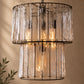 Two-Tiered Round Pendant Light with Glass Chimes