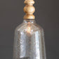 Clear Pebbled Glass Pendant Light with Wooden Finial
