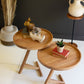 Set of 2 Acacia Wood Tray Tables