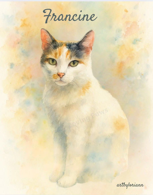 Francine  8x10 Watercolor Digital Download by artbyloriann