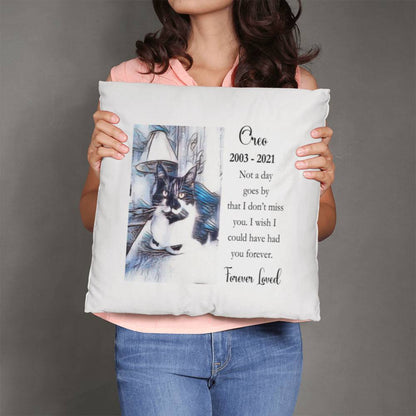 Custom Pet Memorial Pillow Keepsake,  Loss of Pet,  Pet Sympathy Gift, Pet Memorial, Any Pet Portrait