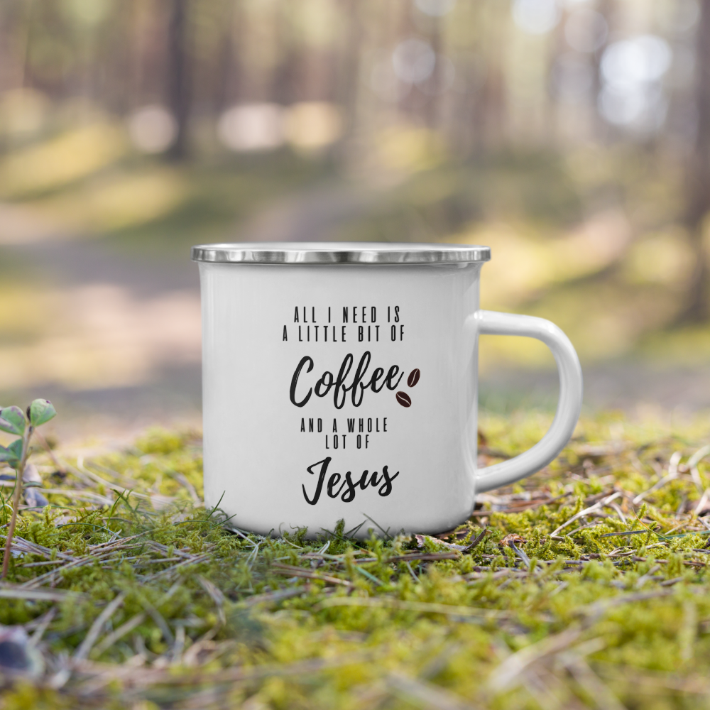 Coffee and Jesus Enamel Mug