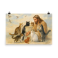 Jesus with Cats – A Portrait of Compassion Poster
