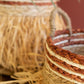 Set of 2 Seagrass Decorative Baskets with Raffia Detail