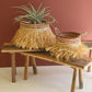 Set of 2 Seagrass Decorative Baskets with Raffia Detail