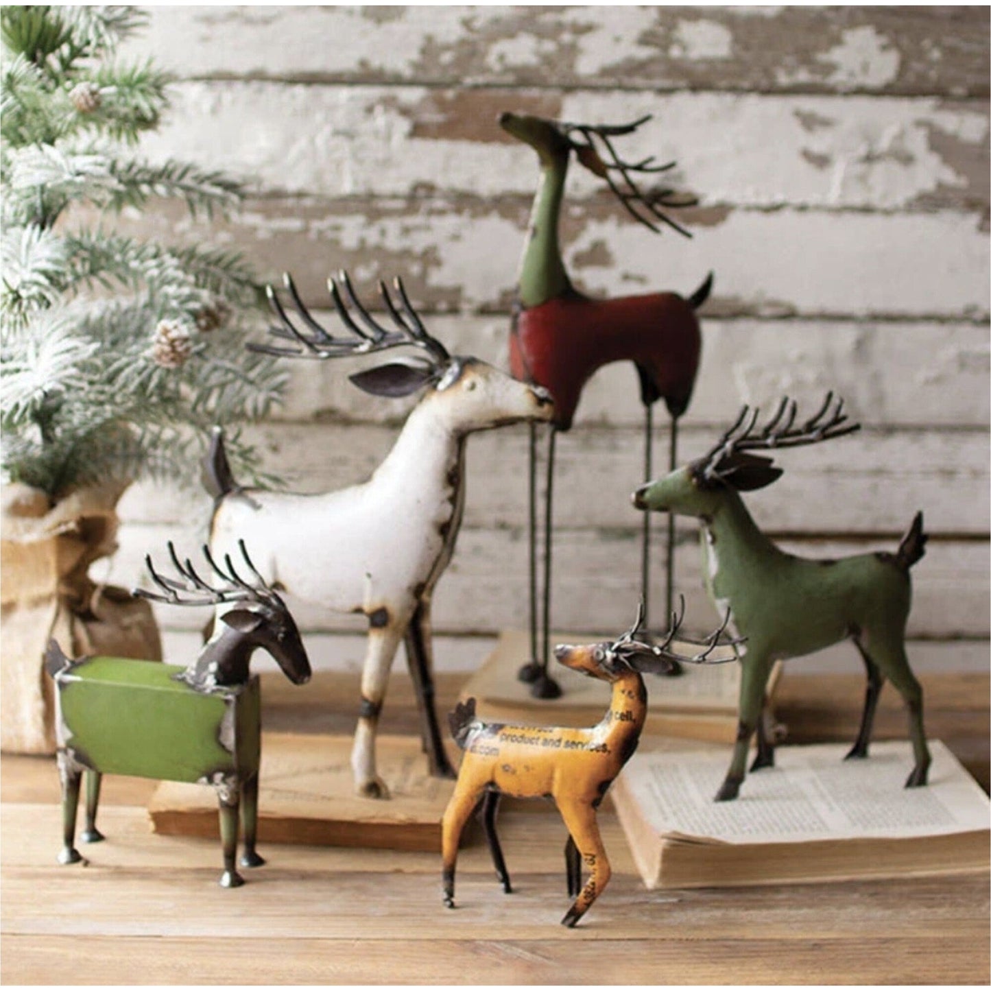 Recycled Metal Deer Set/5