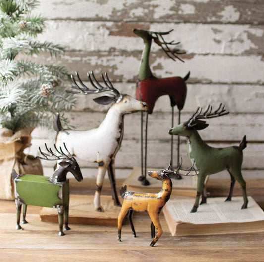 Recycled Metal Deer Set/5