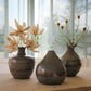 Metal Vases with Copper Accents Set of 3