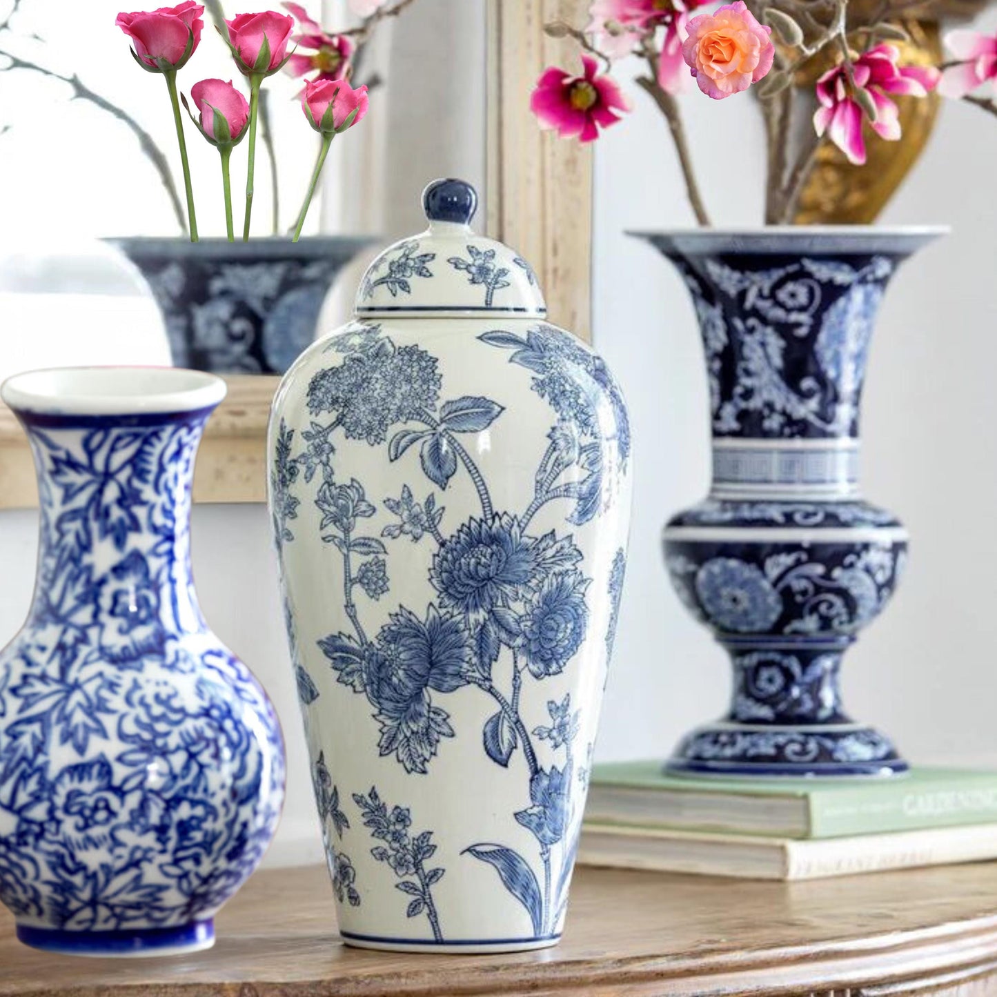 Stunning Porcelain Hand-Painted Chinoiserie piece