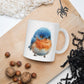 Adorable Baby Blue Bird White glossy mug