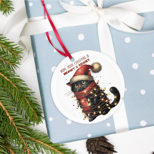 Hope Your Christmas Is Meowy & Bright Acrylic Ornament