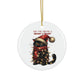 Ceramic Ornament, Funny Christmas Animal Kitty