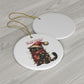 Ceramic Ornament, Funny Christmas Animal Kitty