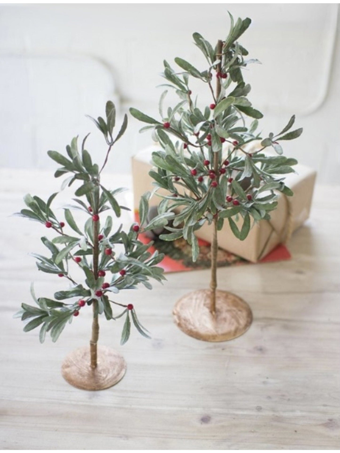 Artificial Mistletoe Trees, Set Of Two