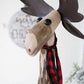Moose Sculpture Crafted from Reclaimed Wood and Iron