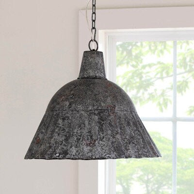 Ribbed Zinc Pendant Light Fixture