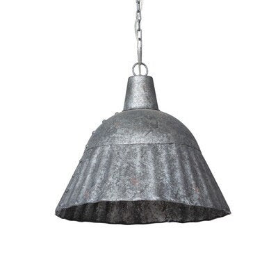 Ribbed Zinc Pendant Light Fixture